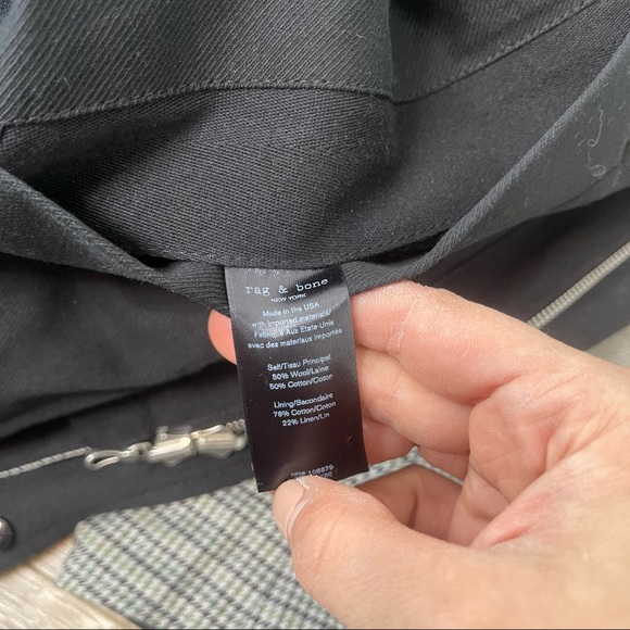 RAG & BONE Reversible Car Coat Black/100% Wool Houndstooth Jacket NWT MSRP$895 - Picture 12 of 15